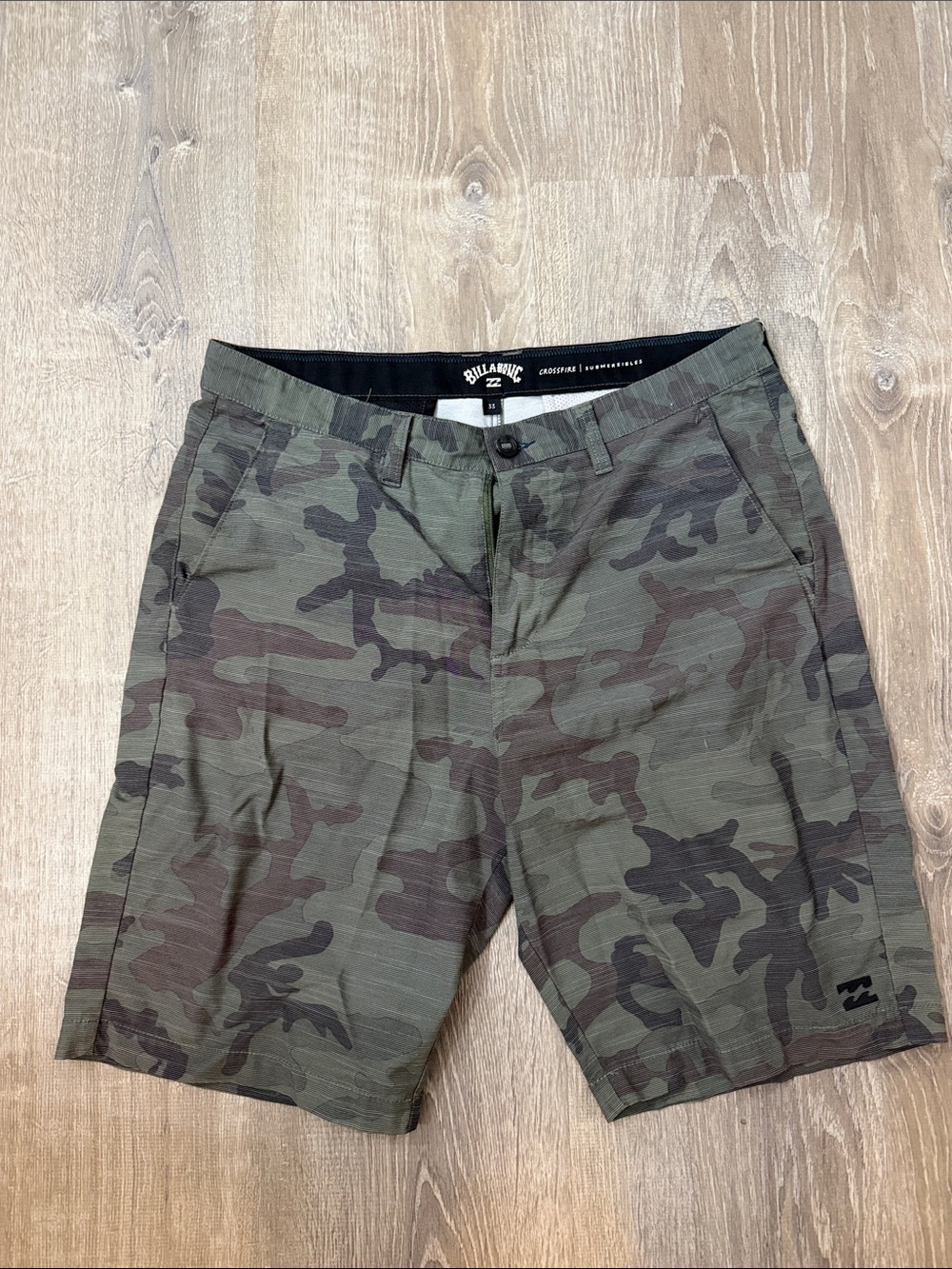 Billabong Men's Camouflage Cargo Shorts in Olive and Brown